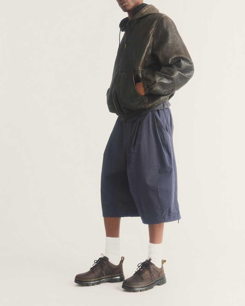 Dr. Martens Black Reeder Crazy Horse Leather Utility Shoes for men