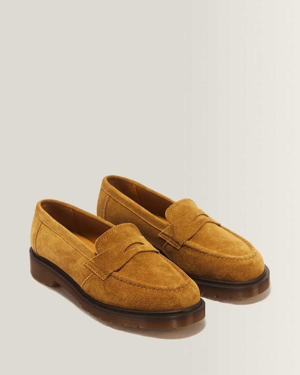 Dr. Martens Natural Delapre Penny Repello Calf Suede Loafers for men