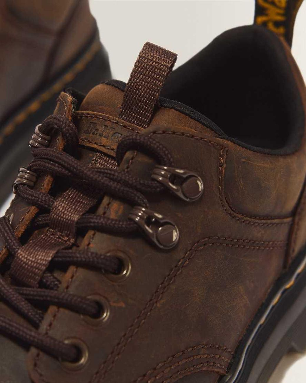 Dr. Martens Black Reeder Crazy Horse Leather Utility Shoes for men