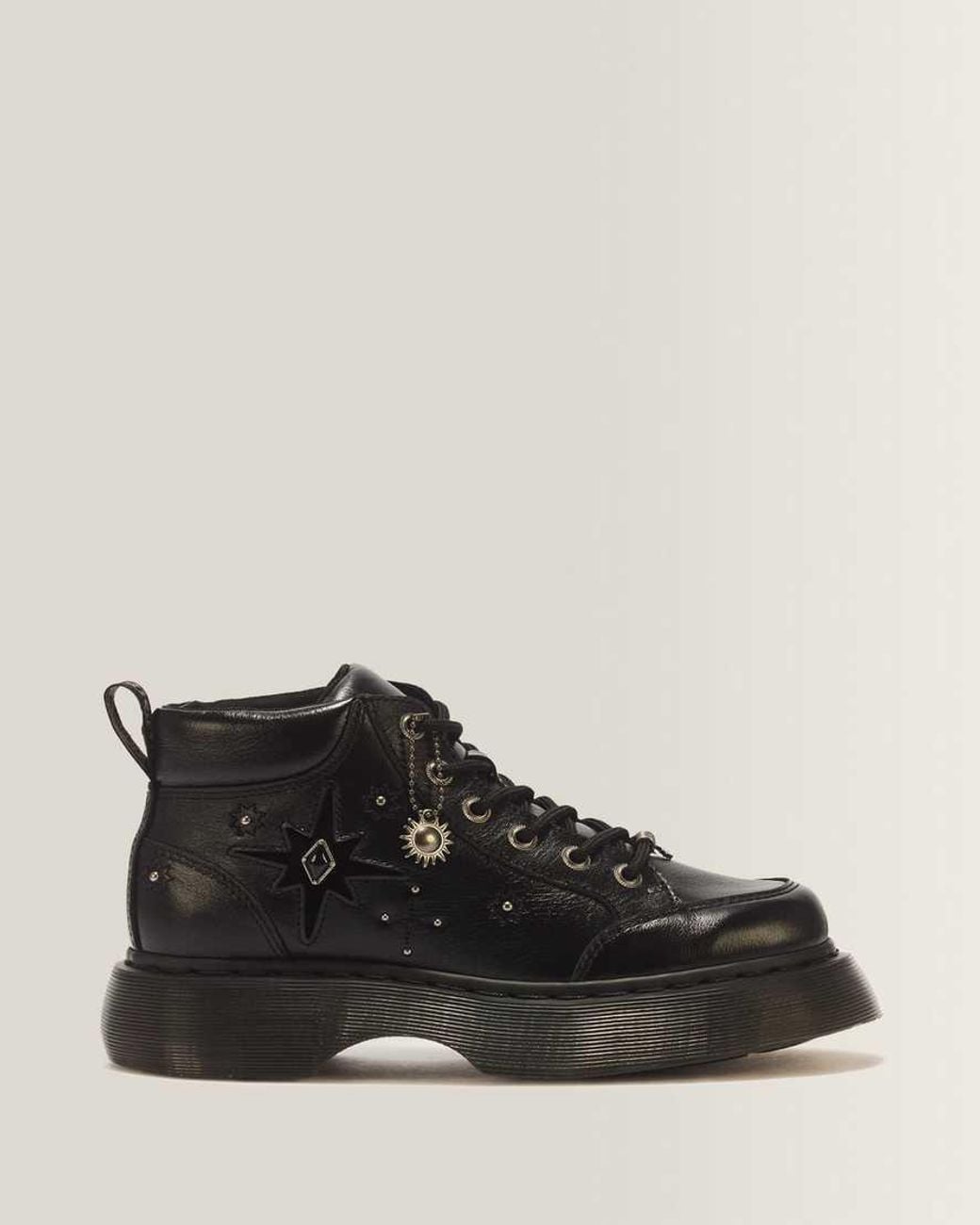 Eye Rivetis Dr. Martens Buzz Whimsigoth 6 Eye Leather & Velvet Lace Up Boots in ...