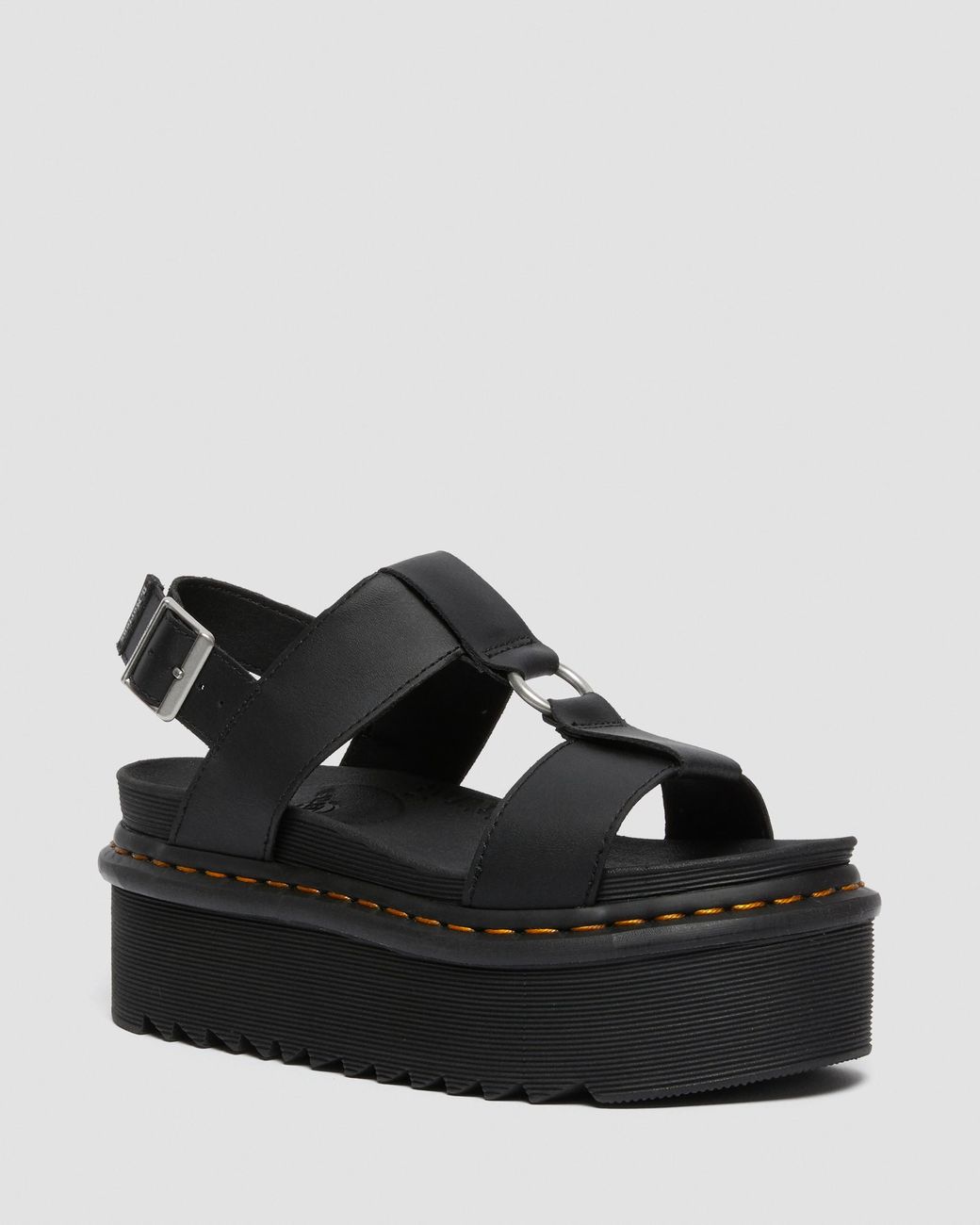 Dr. Martens Francis Leather Platform Strap Sandals in Black | Lyst