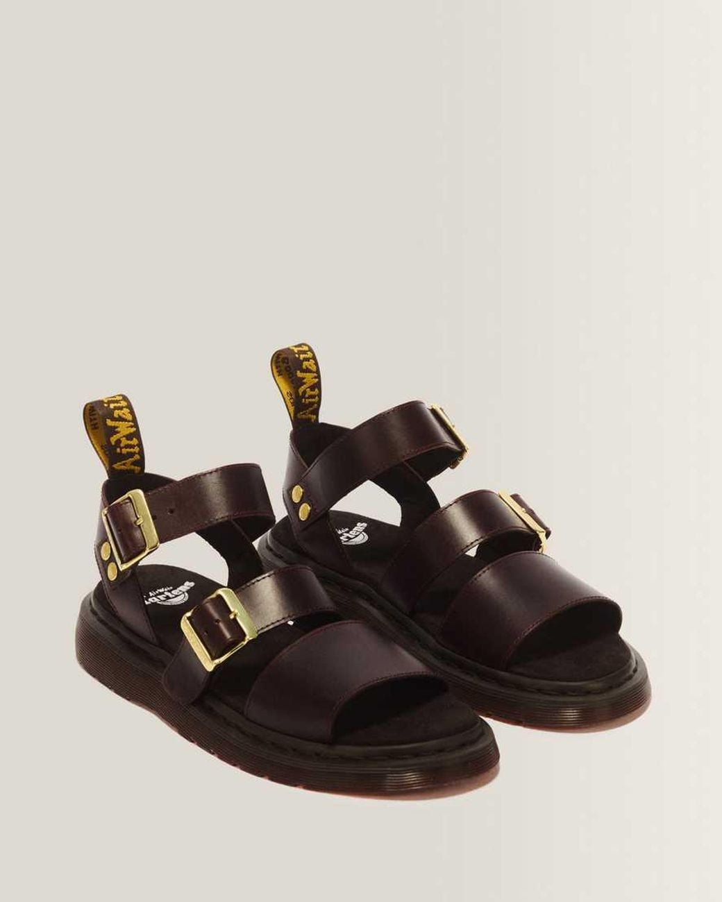 Dr. Martens Black Gryphon Atlas Leather Gladiator Sandals for men
