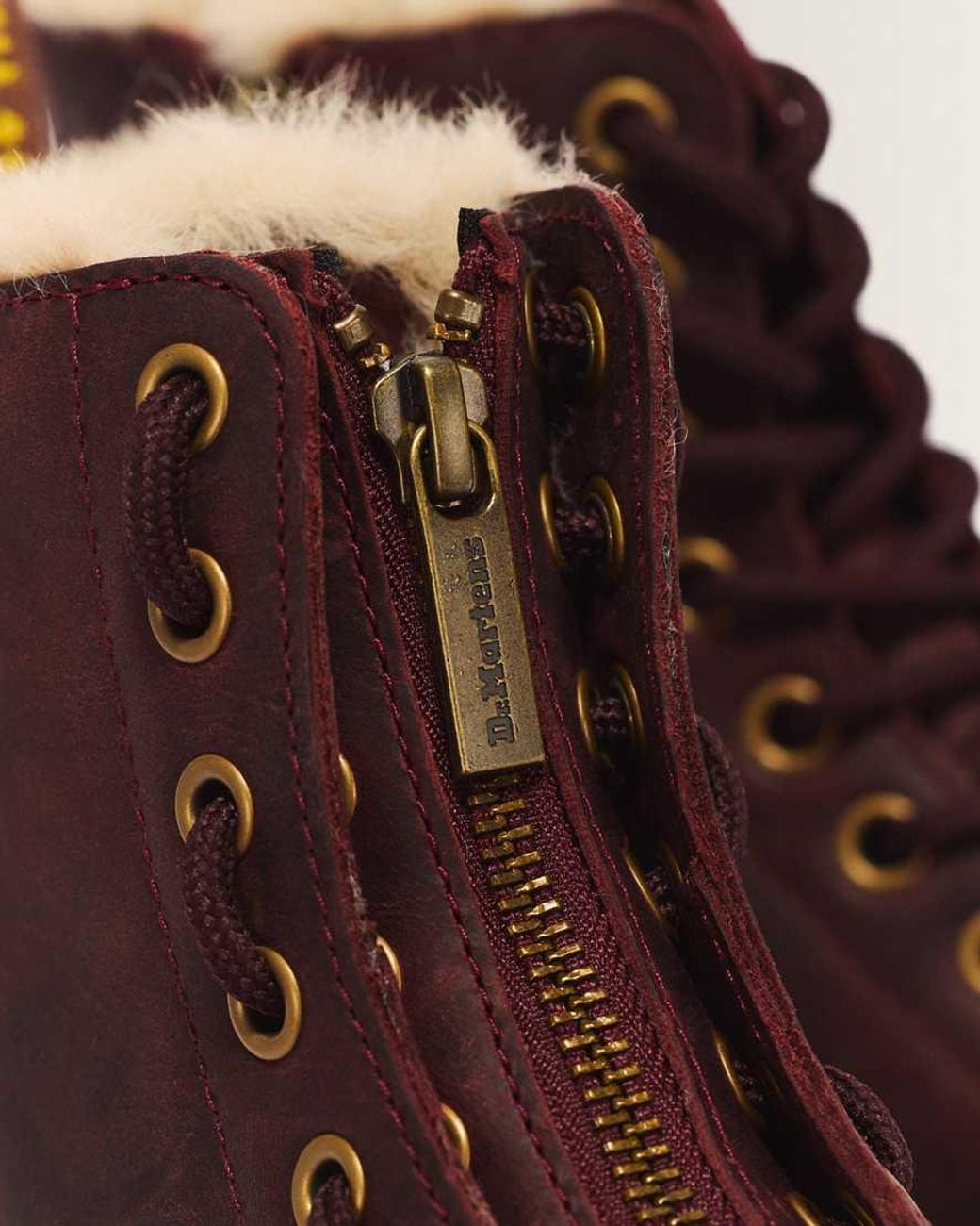 Dr. Martens Brown 1460 Serena Zip 8 Eye Crazy Horse Leather Boots
