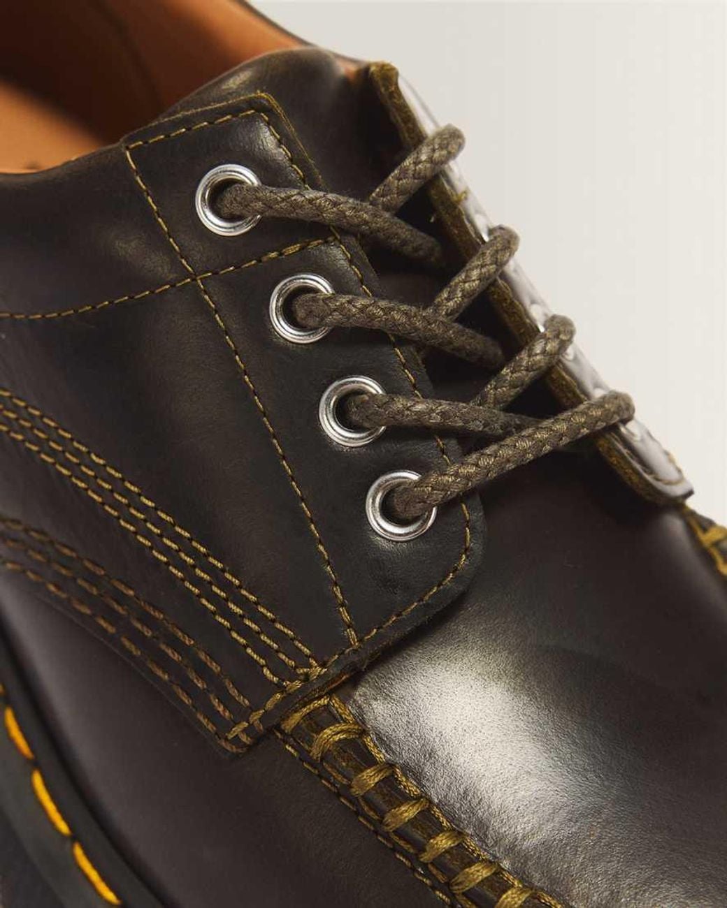 Dr. Martens Brown Lowell 4 Eye Mayhem Leather Moc Toe Shoes for men