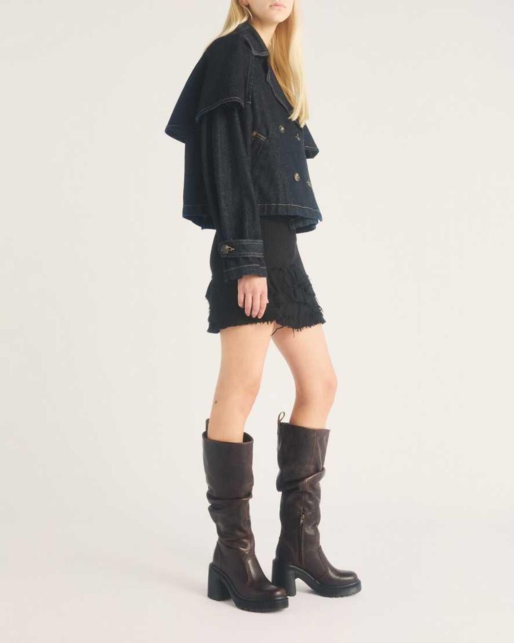 Dr. Martens Black Kasey Kinsley Leather Knee High Heeled Boots