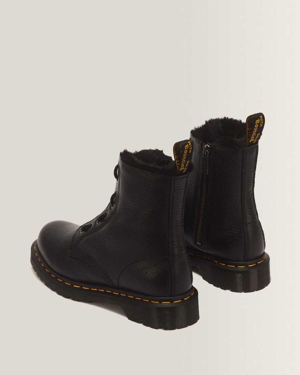 Dr. Martens Black 1460 Serena Zip 8 Eye Milled Nappa Leather Boots