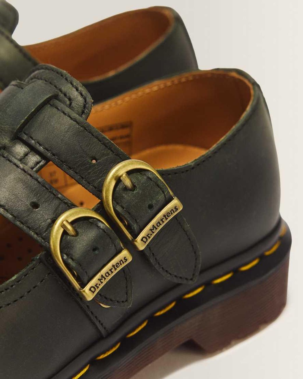 Dr. Martens Green 8065 Crazy Horse Leather Mary Jane Shoes
