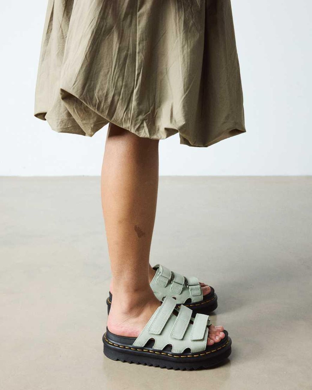Dr. Martens Black Raine Slide Suede Sandals