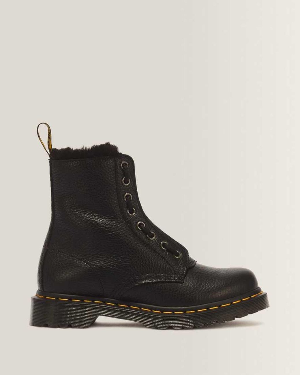 Dr. Martens Black 1460 Serena Zip 8 Eye Milled Nappa Leather Boots