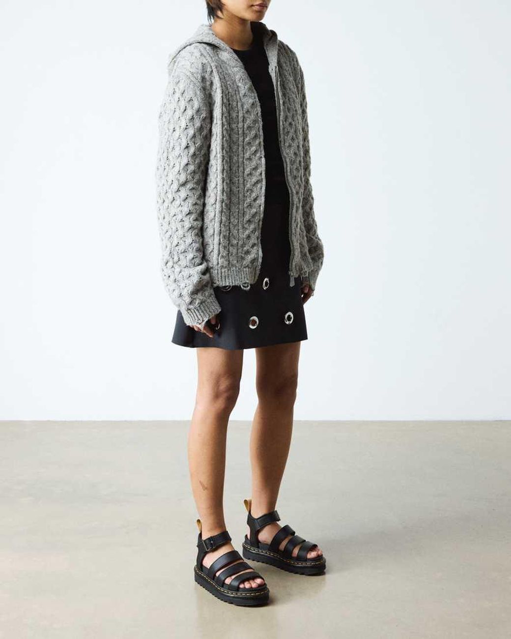 Dr. Martens Black Blaire Felix Rub Off Vegan Strap Sandals