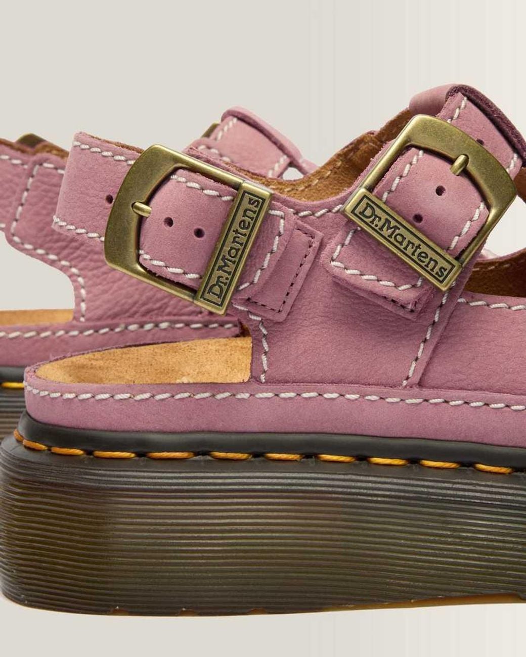 Dr. Martens Pink Dunnet Flower Nubuck Platform Sandals