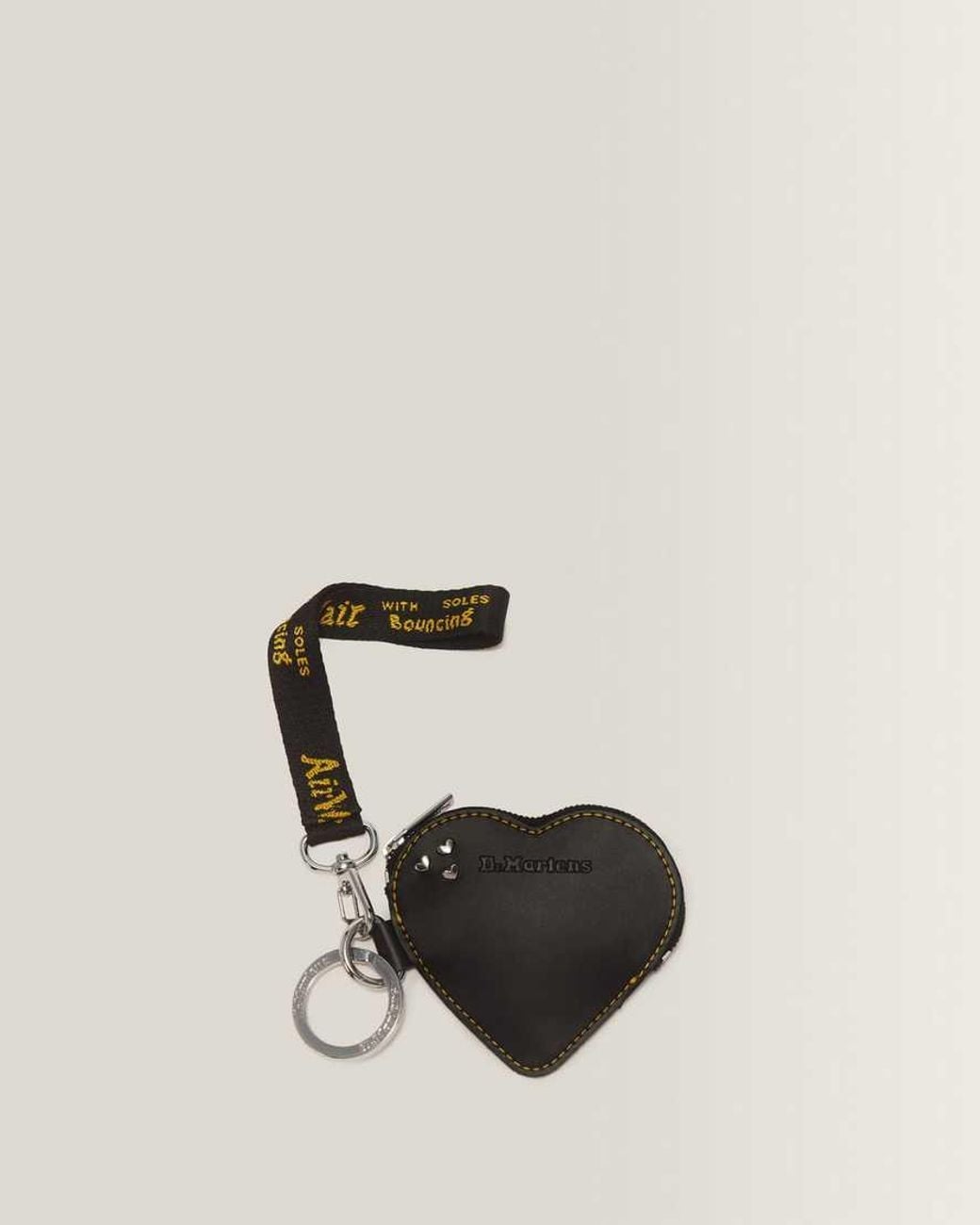 Dr. Martens White Leather Heart Shaped Key Ring Purse
