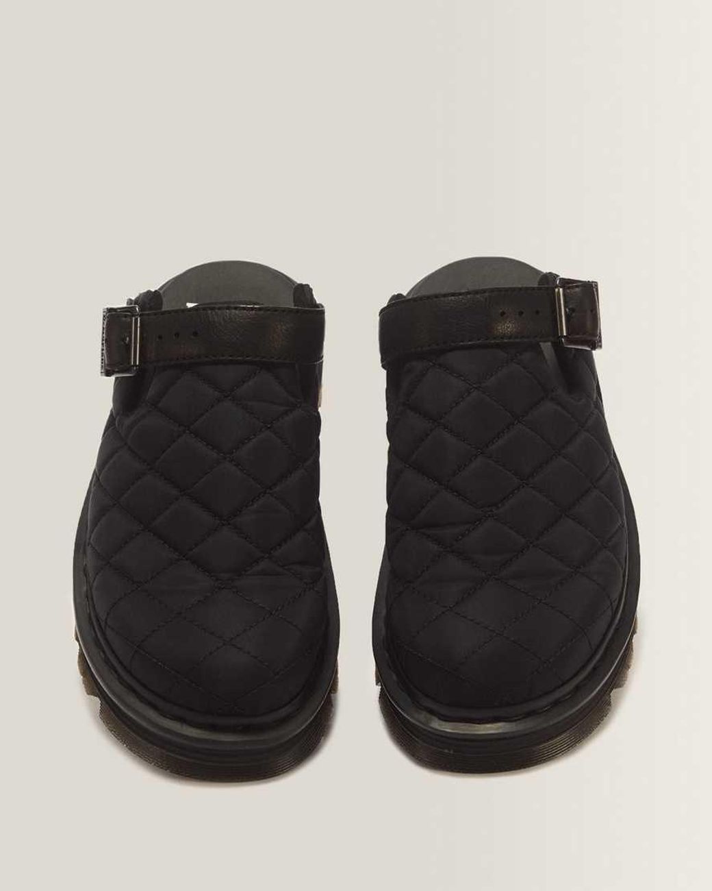 Dr. Martens Black Zebzag Quilted Canvas Platform Mules for men