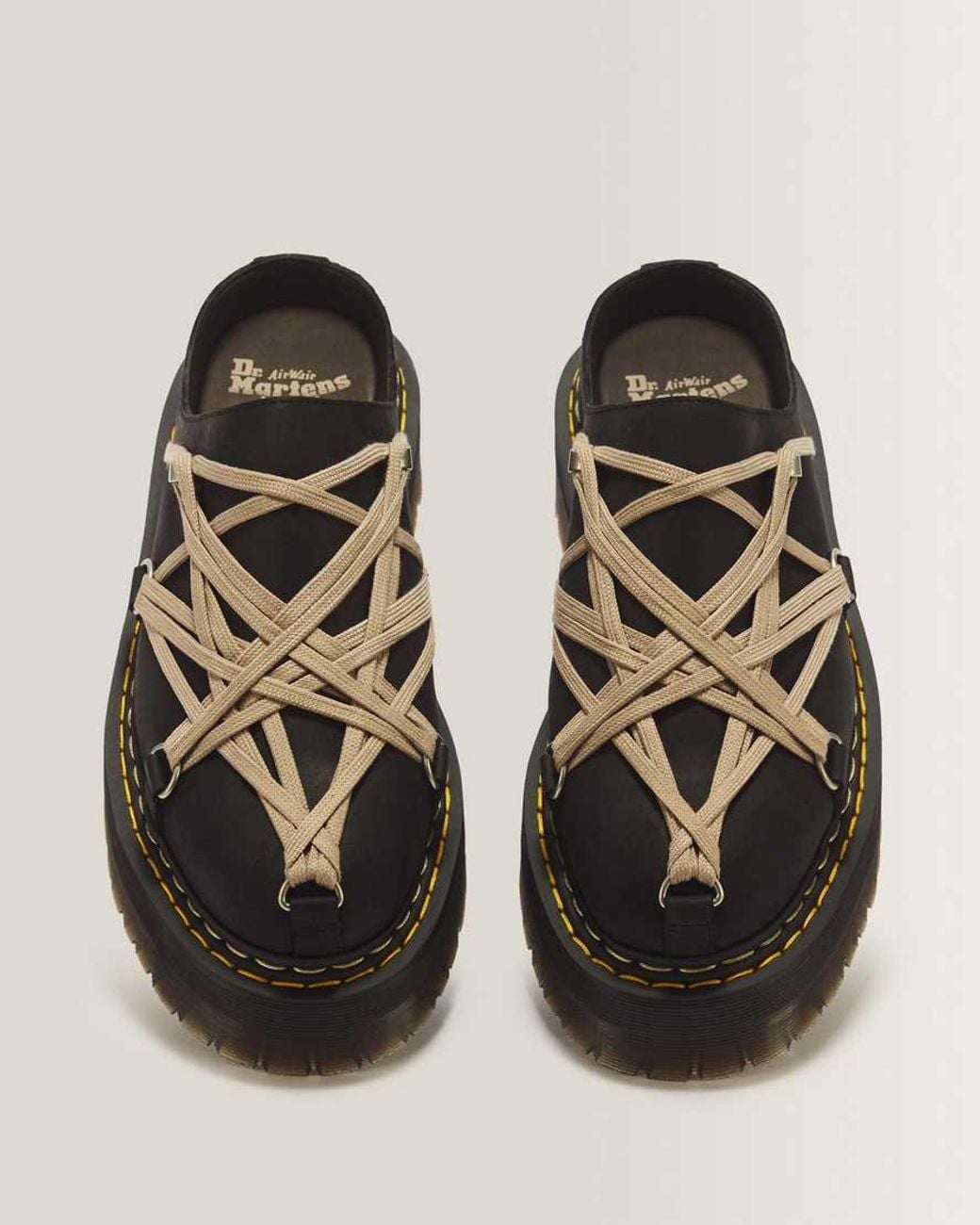 Dr. Martens Black Rick Owens Megalace Mules for men