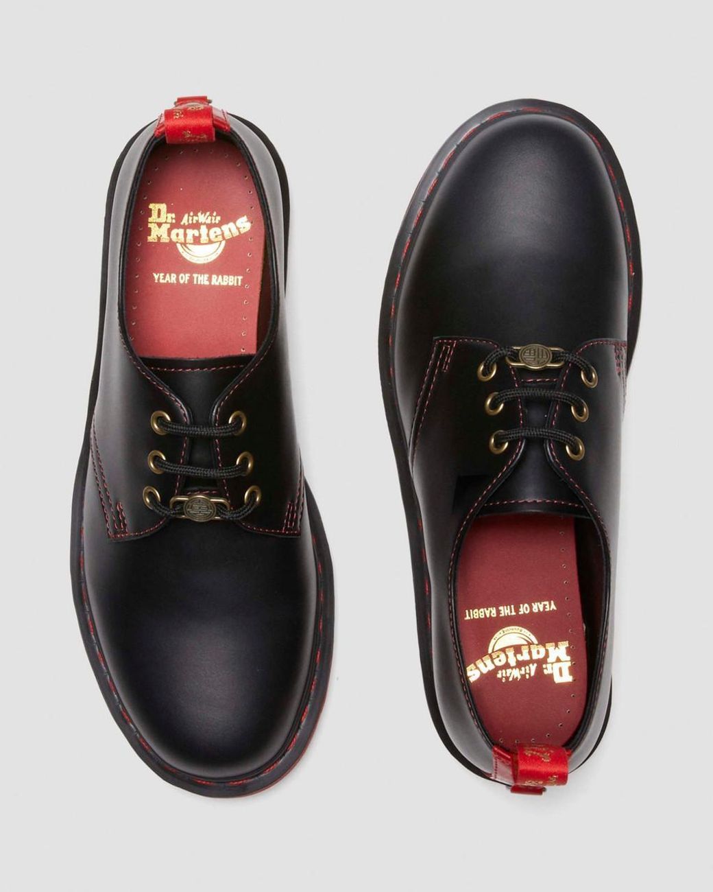 havik Pogo stick sprong tand Dr. Martens 1461 Year Of The Rabbit Leather Oxford Shoes in Red | Lyst