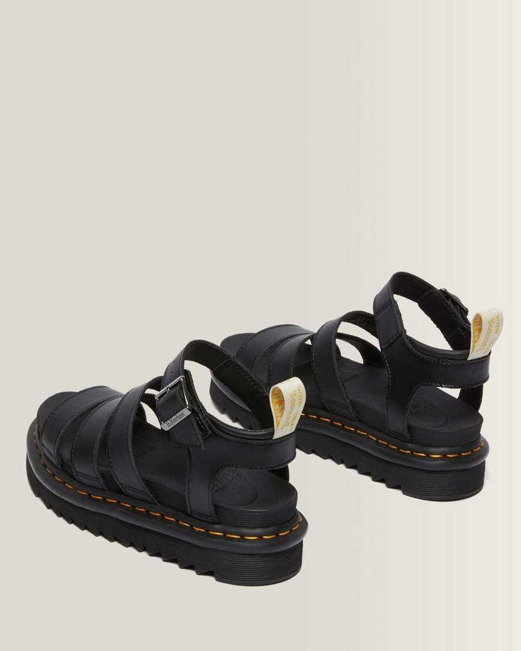 Dr. Martens Black Blaire Felix Rub Off Vegan Strap Sandals