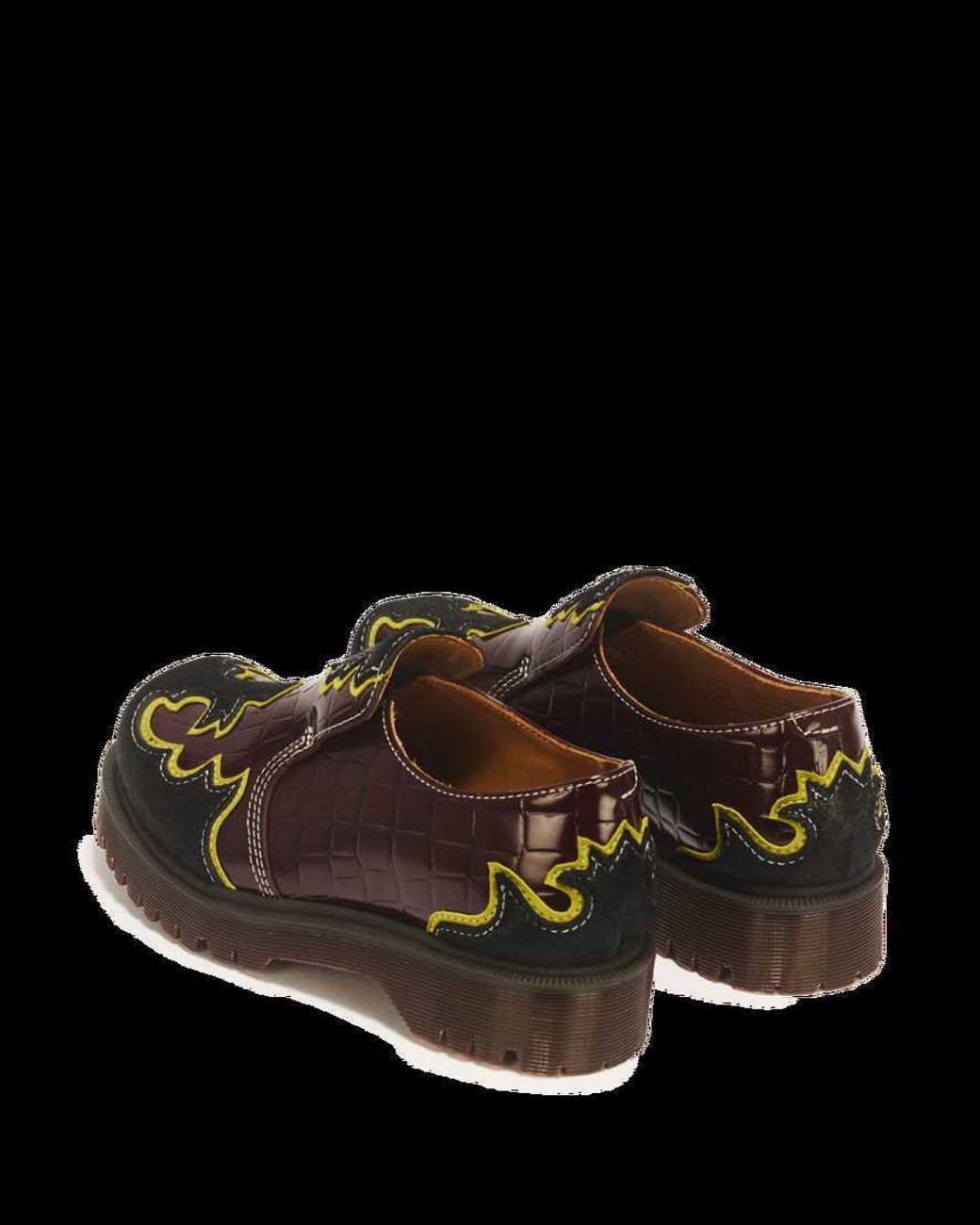 Dr. Martens Black Rejena Croc Emboss & Hair On Leather Loafers