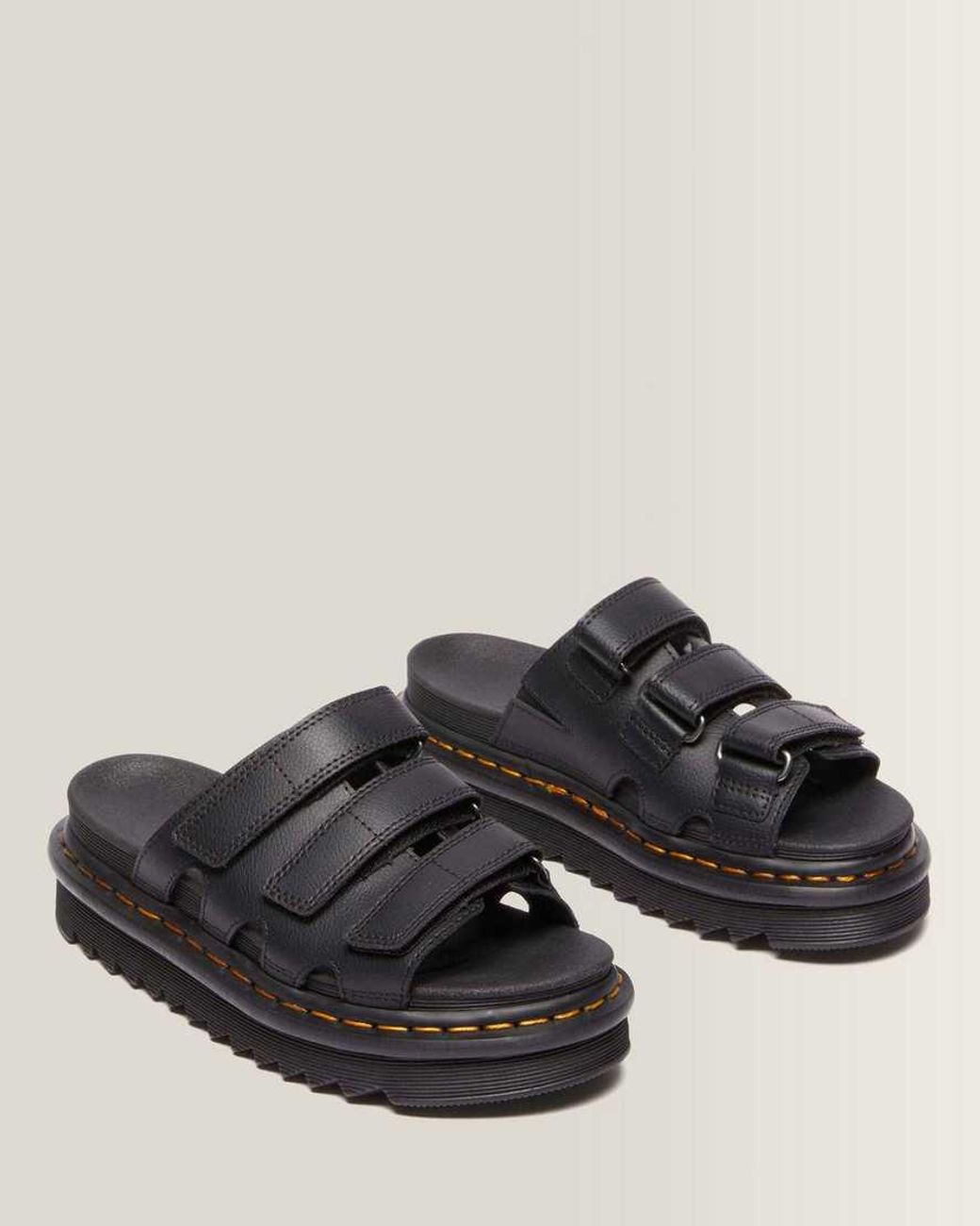 Dr. Martens Black Raine Slide Athena Leather Sandals