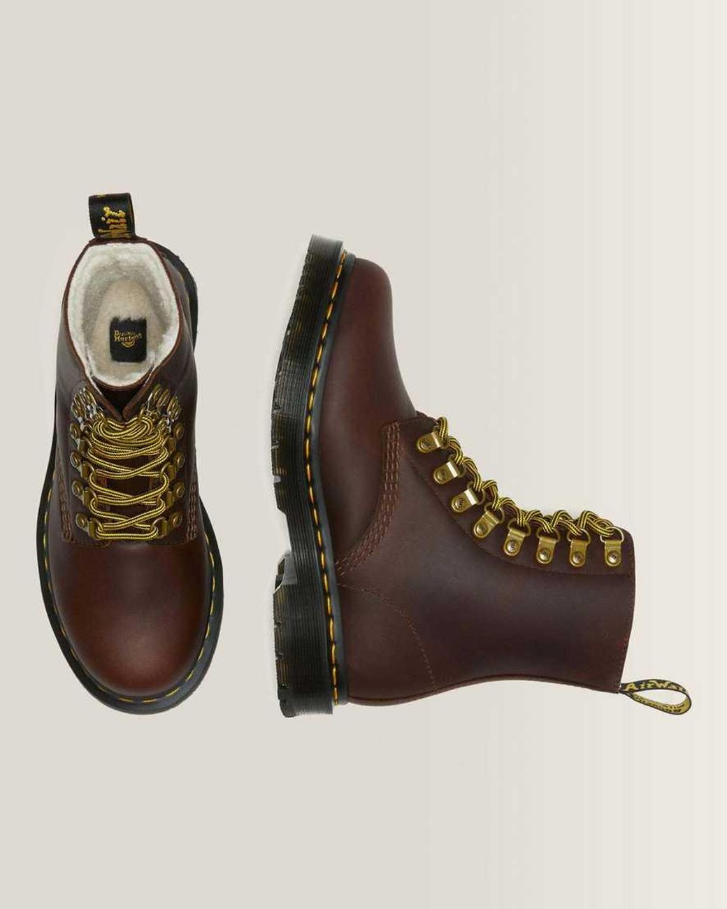 Dr. Martens Brown 1460 Pascal Dm's Wintergrip Leather Ankle Boots Dark