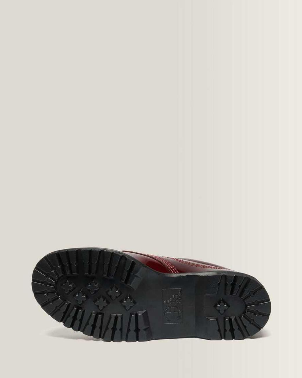 Dr. Martens Red Laque Leather Lowell Laque Moc Toe Shoes for men