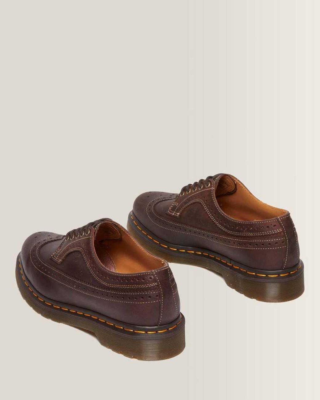 Dr. Martens Brown 3989 Crazy Horse Leather Brogues Shoes for men