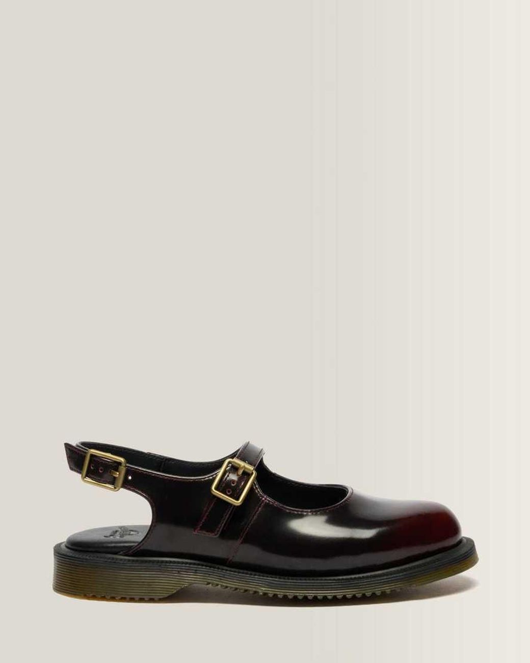 Dr. Martens Black Madaline Mary Jane Rub Off Leather Sling Back Shoes