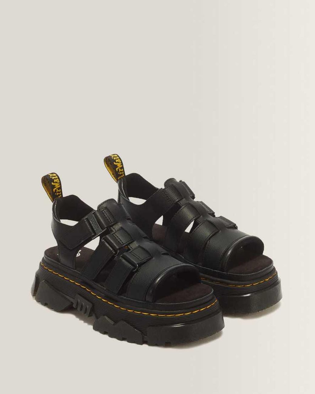 Dr. Martens Black Mattison 3 Strap Sandals