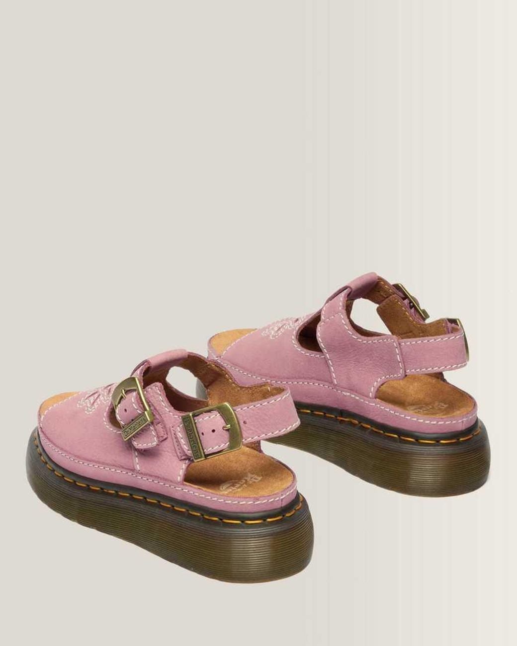 Dr. Martens Pink Dunnet Flower Nubuck Platform Sandals