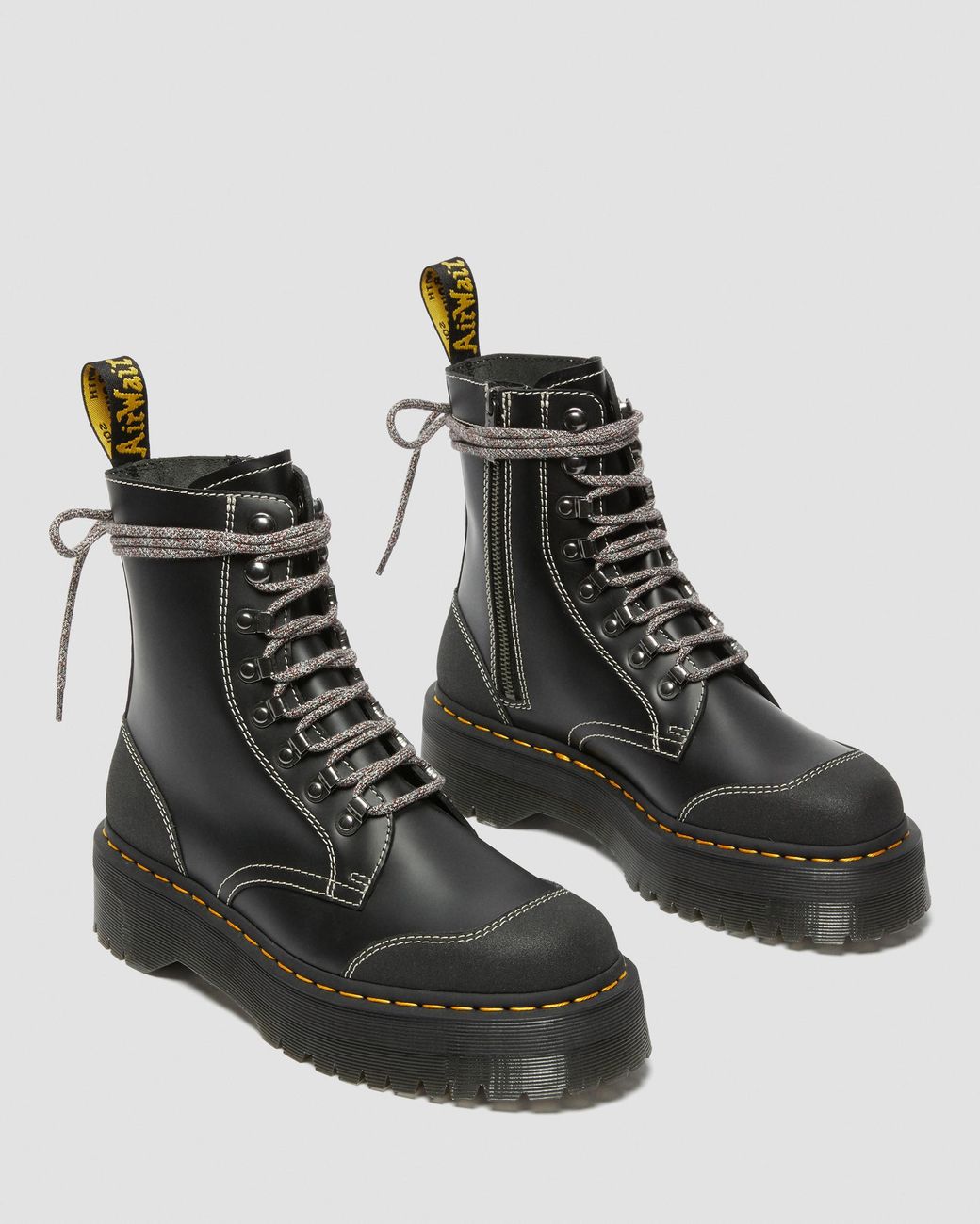 Dr. Martens Moreno Bex Smooth Leather Platform Boots in Black for Men | Lyst