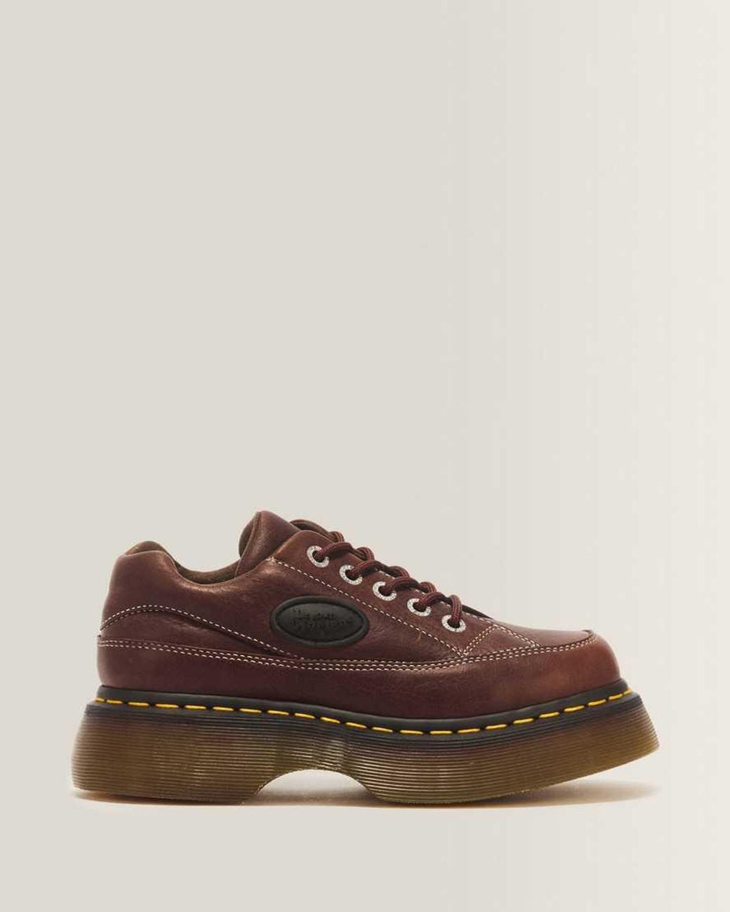 Dr. Martens Brown Buzz 5-Eye Grizzly Leather Shoes