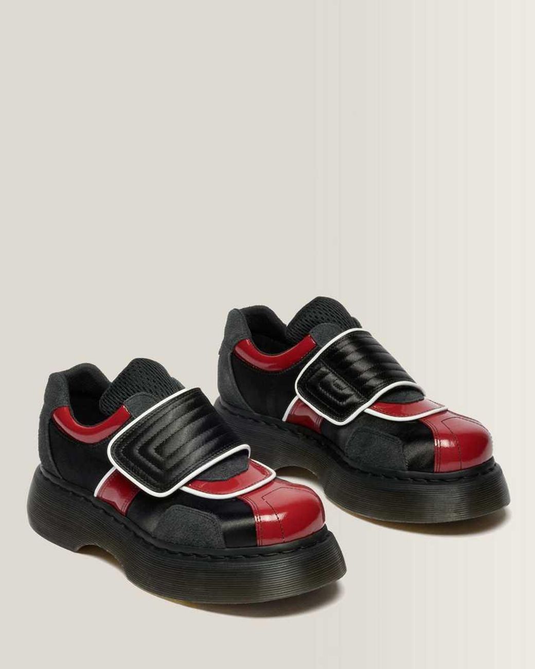 Dr. Martens Black Buzz Strap Mixed Material Shoes