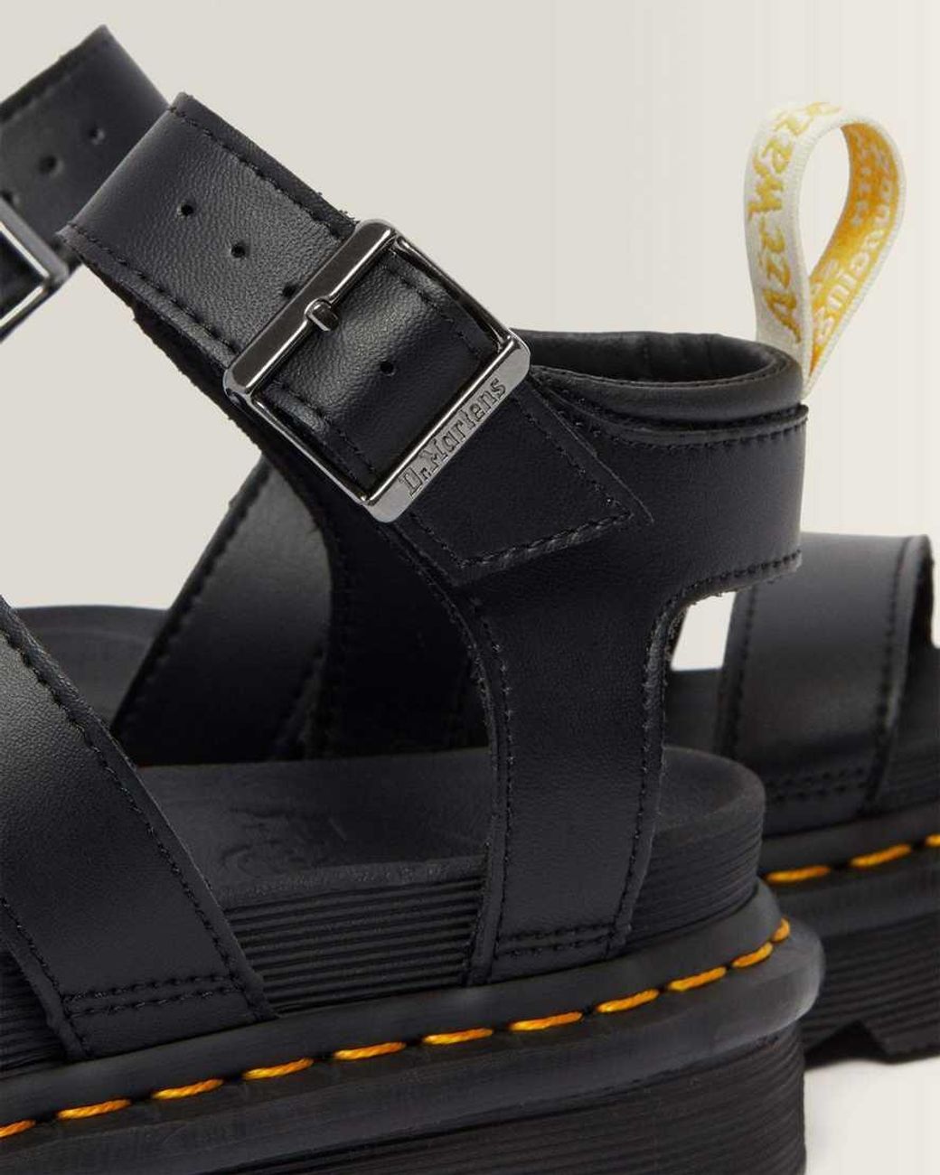 Dr. Martens Black Blaire Felix Rub Off Vegan Strap Sandals