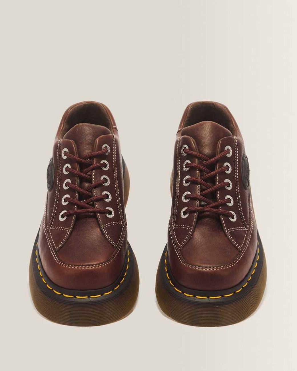 Dr. Martens Brown Buzz 5-Eye Grizzly Leather Shoes