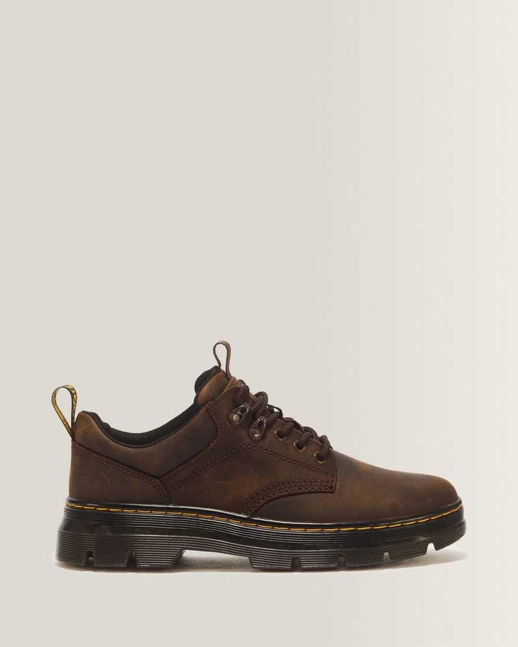 Dr. Martens Black Reeder Crazy Horse Leather Utility Shoes for men