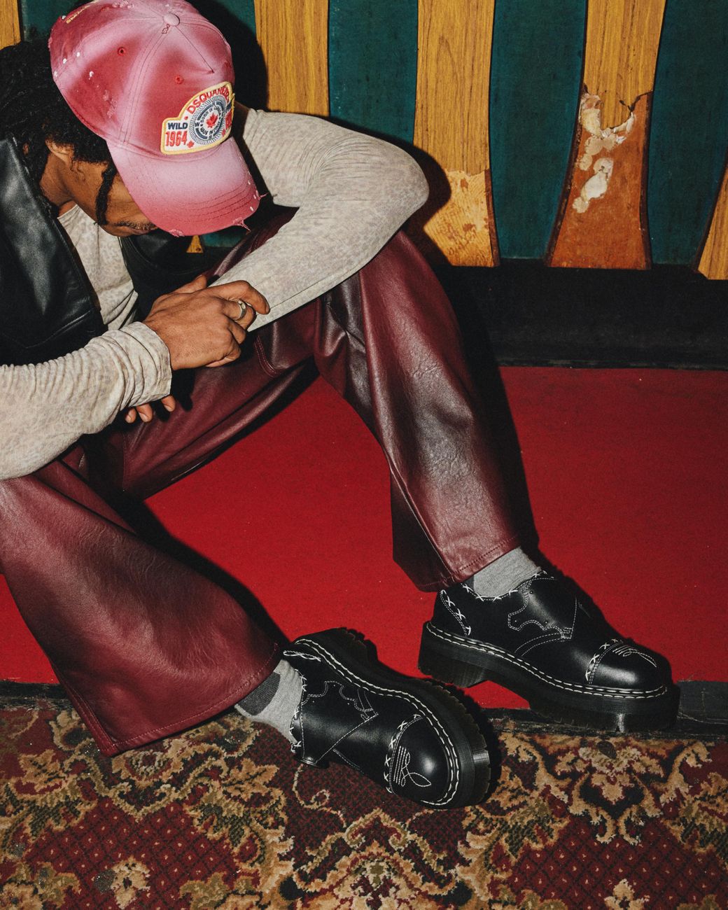 Dr. Martens Monk Gothic Americana Leather Platform Shoes in