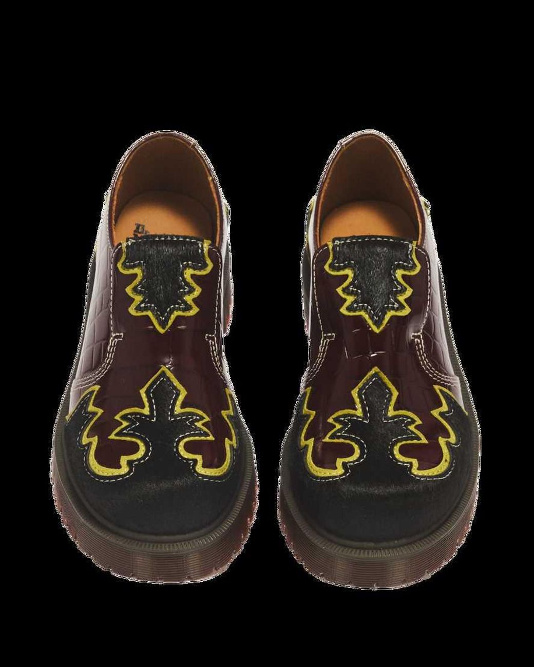 Dr. Martens Black Rejena Croc Emboss & Hair On Leather Loafers