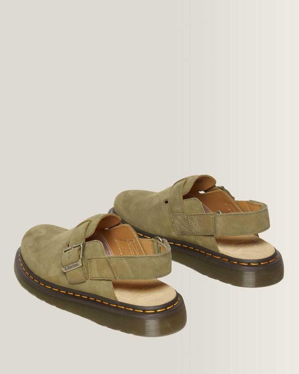 Dr. Martens Green Jorge Ii Tumbled Nubuck Leather Slingback Mules