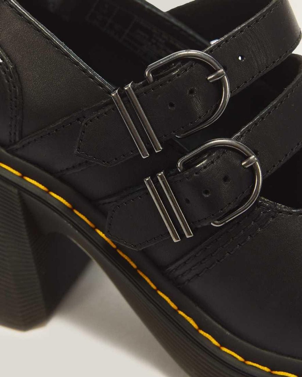 Dr. Martens Black Eviee Sendal Leather Heels
