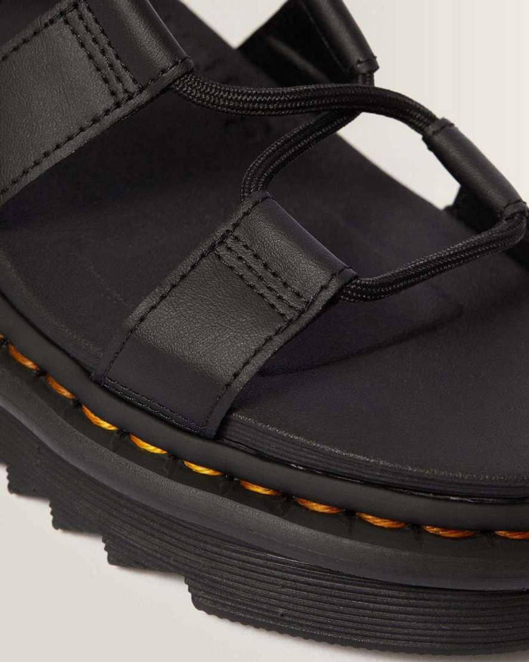 Dr. Martens Black Nartilla Hydro Leather Gladiator Sandals