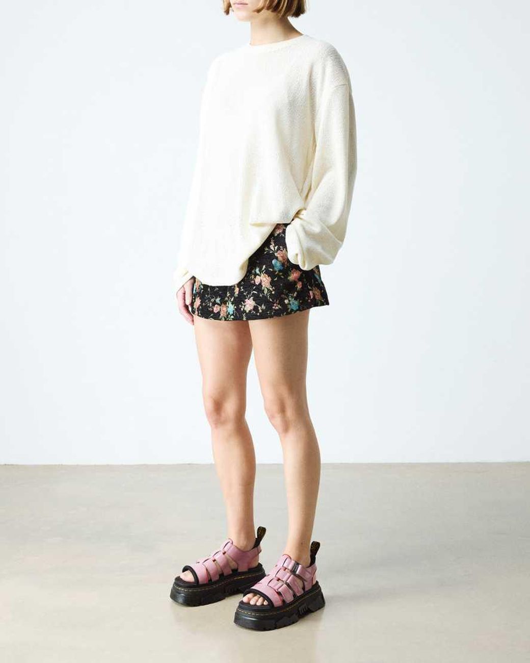 Dr. Martens Pink Mattison Three Strap Soft Patent Leather Sandals