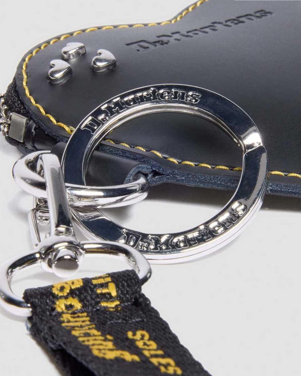 Dr. Martens White Leather Heart Shaped Key Ring Purse