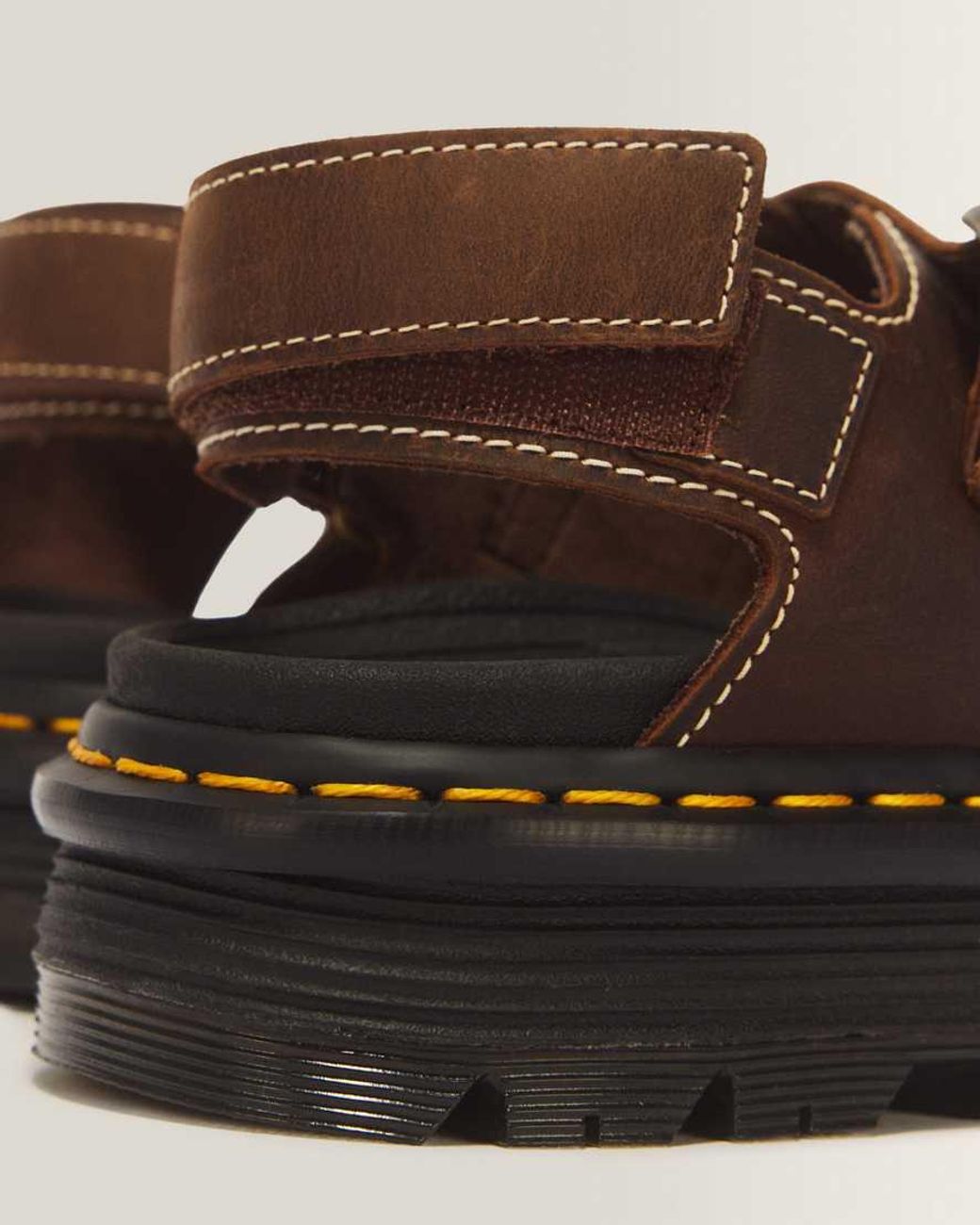 Dr. Martens Brown Zebzag Crazy Horse Leather Sandals for men