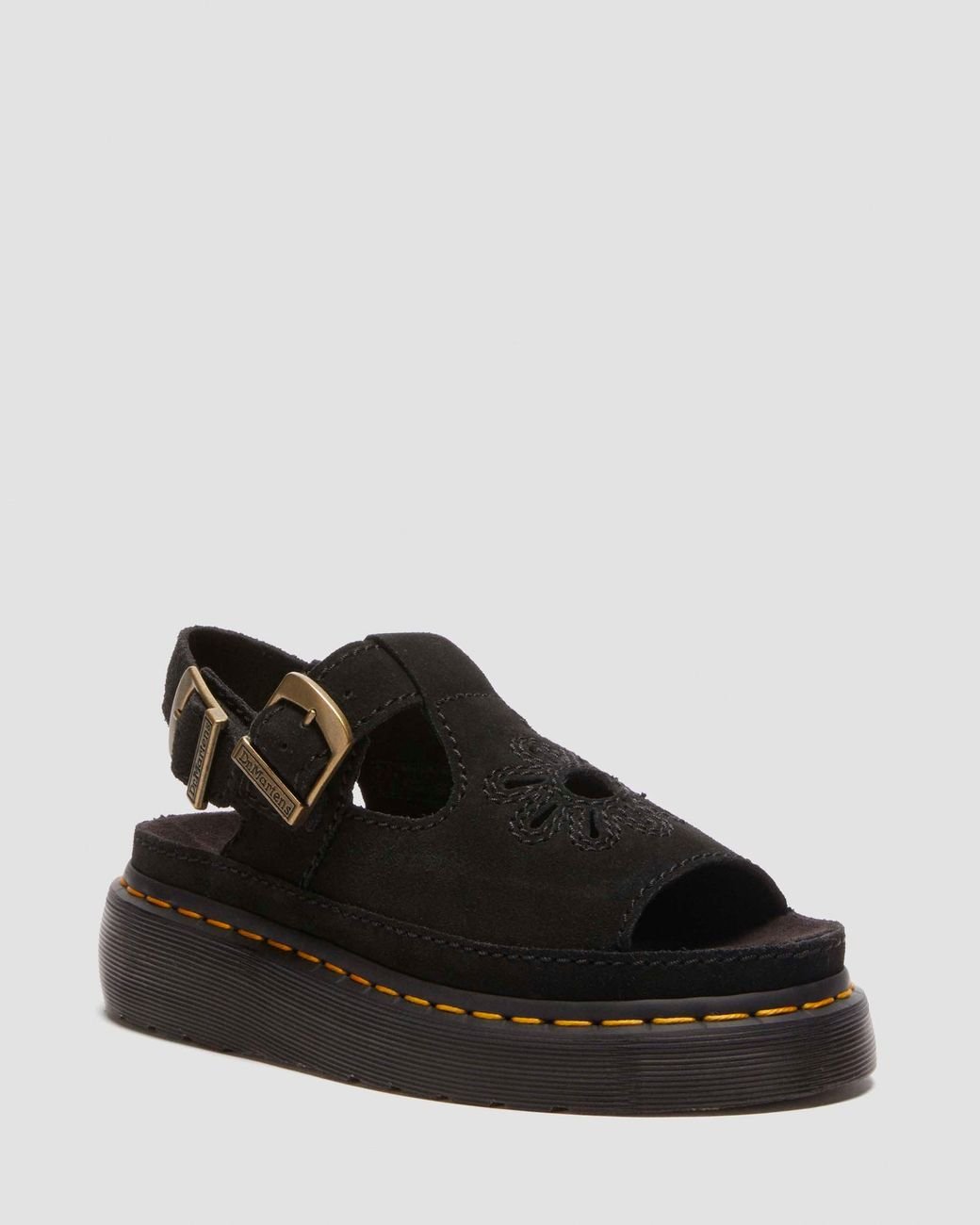 Dr. Martens Dunnet Flower Buttersoft Leather Sandals in Black | Lyst