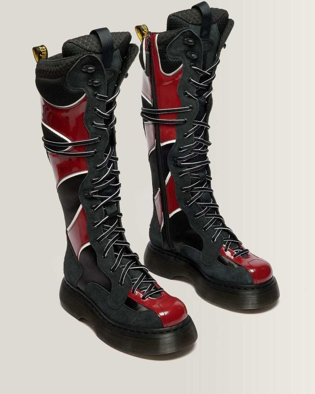 Dr. Martens Black Buzz Boxer Mixed Material Boots