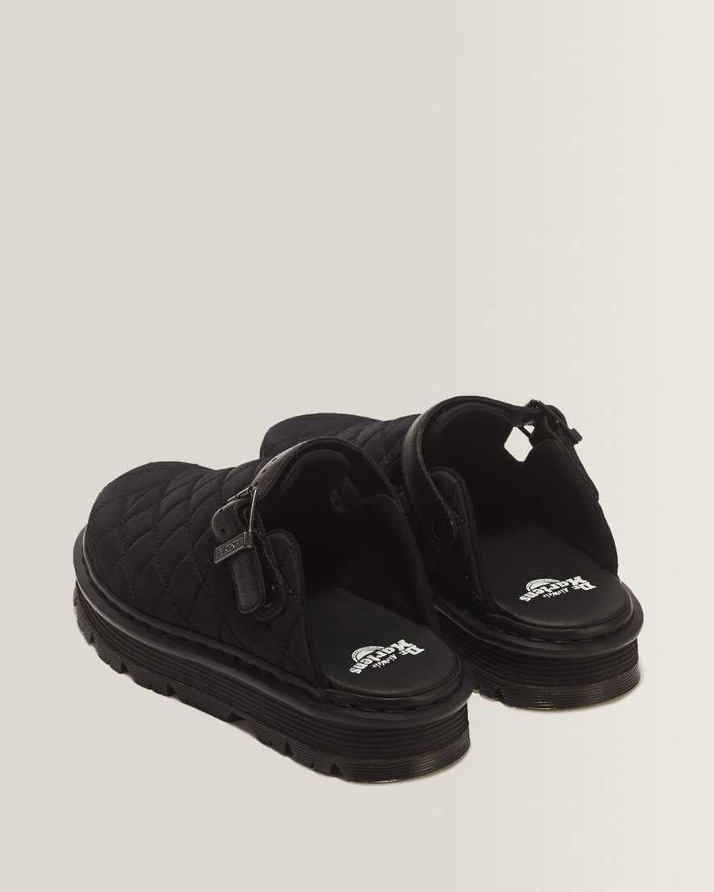 Dr. Martens Black Zebzag Quilted Canvas Platform Mules for men