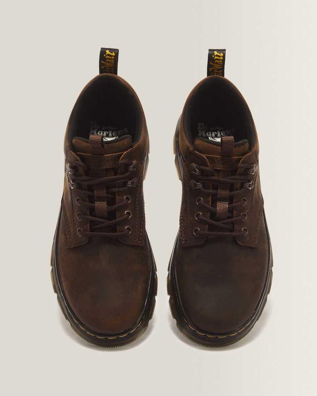 Dr. Martens Black Reeder Crazy Horse Leather Utility Shoes for men