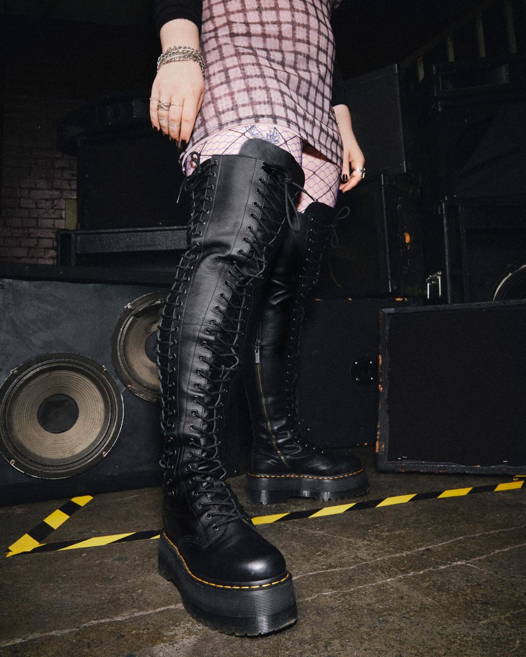 Dr. Martens Azreya High Leg Lace Up Boots in Black | Lyst