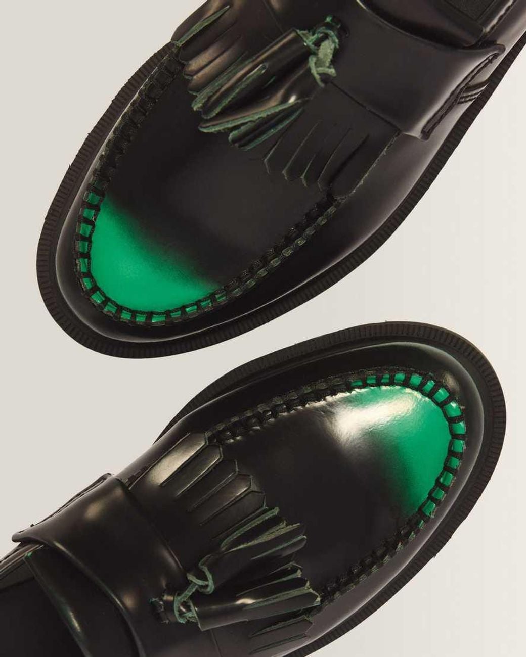 Dr. Martens Black Adrian Tassel Arcadia Rub Off Leather Loafers for men