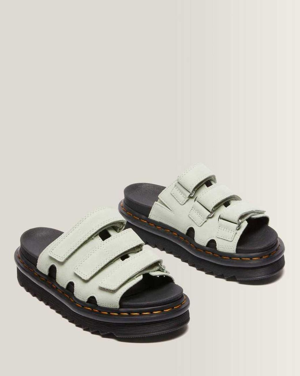 Dr. Martens Black Raine Slide Suede Sandals