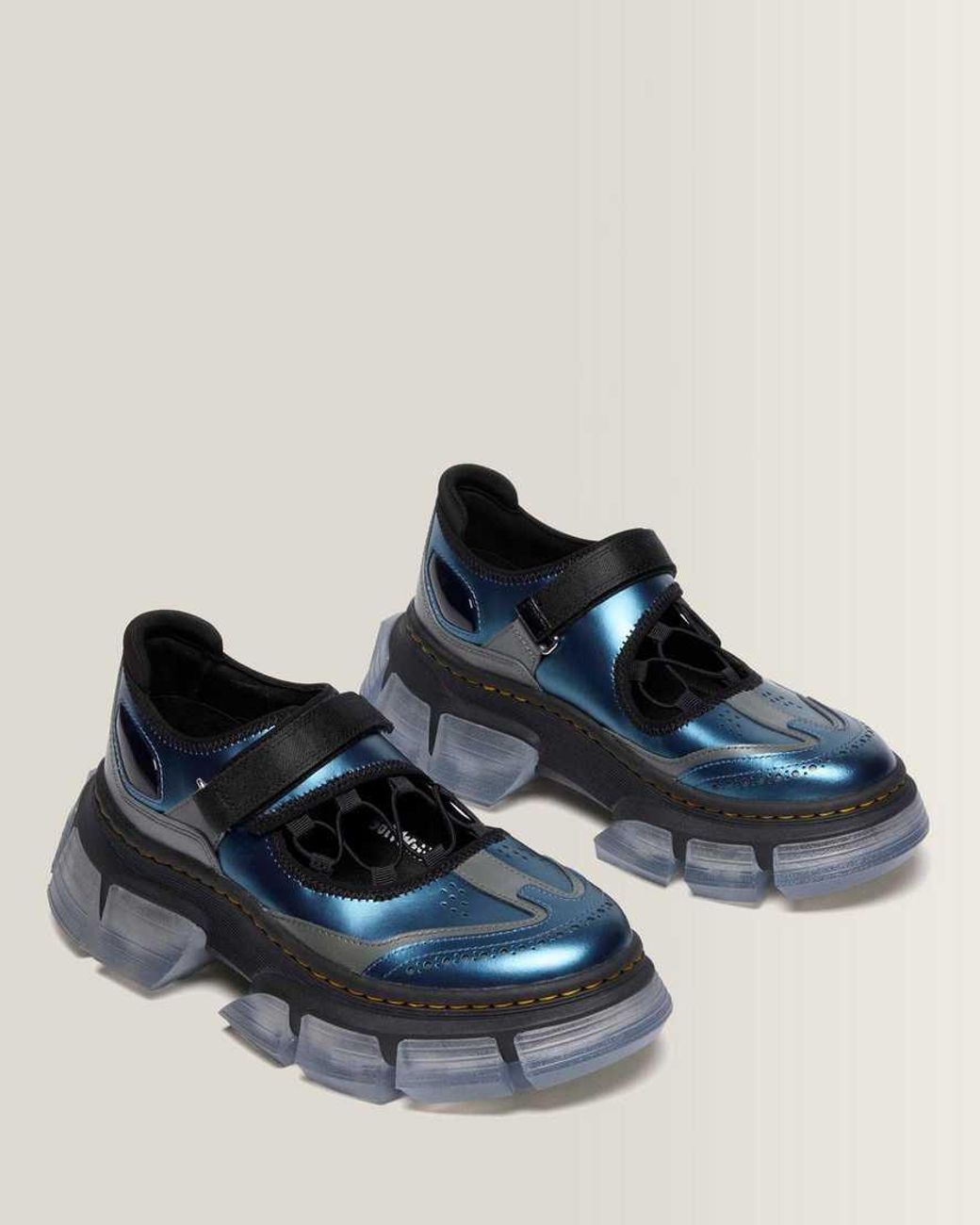 Dr. Martens Blue Satin Finish Leather Dmxl V2 Mary Jane Shoes